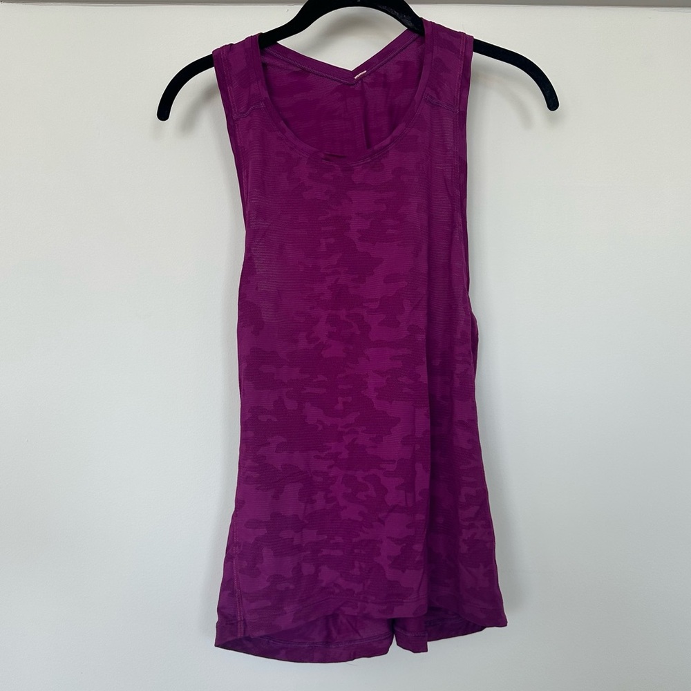 Lululemon Athletica Purple Camo Print Tank Top